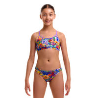 Funkita Girls Austin Flowers ECO Racerback Two Piece Swimwear, Girls Two Piece Swimsuit