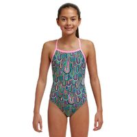 Funkita Spring Flight Girls Tie Me Tight One Piece Swimwear, Girls Full Piece Swimsuit