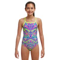 Funkita Stellar Star Girls Tie Me Tight One Piece Swimwear, Girls Full Piece Swimsuit