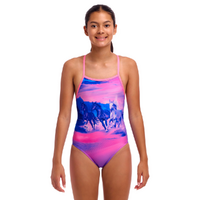 Funkita Ride Time Girls Tie Me Tight One Piece Swimwear, Girls Full Piece Swimsuit