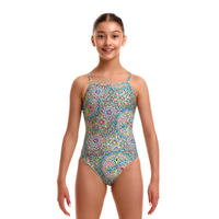 Funkita Pretti Penny Girls Tie Me Tight One Piece Swimwear, Girls Full Piece Swimsuit