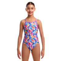 Funkita Dreamy Weedy Girls Tie Me Tight One Piece Swimwear, Girls Full Piece Swimsuit