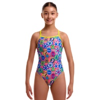 Funkita Zesty Besty Girls Tie Me Tight One Piece Swimwear, Girls Full Piece Swimsuit