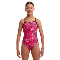 Funkita Sketchy Girls Tie Me Tight One Piece Swimwear, Girls Full Piece Swimsuit