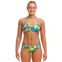Funkita Women's Blocked Dotty ECO Crop Top Two Piece Swimwear, Ladies Two Piece Swimsuit