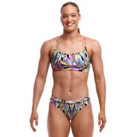 Funkita Women's Scissor Kick Crop Top Two Piece Swimwear, Ladies Two Piece Swimsuit