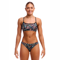 Funkita Women's Copper Cluster ECO Crop Top Two Piece Swimwear, Ladies Two Piece Swimsuit