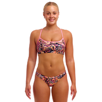 Funkita Women's 	Tipsy Tiger ECO Crop Top Two Piece Swimwear, Ladies Two Piece Swimsuit