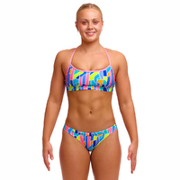 Funkita Women's Pillared ECO Crop Top Two Piece Swimwear, Ladies Two Piece Swimsuit