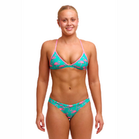 Funkita Women's Go Flamingo! Tri Top Bikini Two Piece Swimwear - Women's Swimsuit