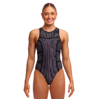 Funkita Women's Pin Stripe Hi Flyer One Piece Swimwear, Women's Swimsuit