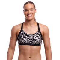 Funkita Women's Snow White Hold Steady Crop Top, Ladies Swimwear - TOP ONLY