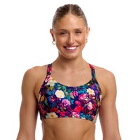 Funkita Women's Bed Of Roses  Hold Steady Crop Top, Ladies Swimwear - TOP ONLY