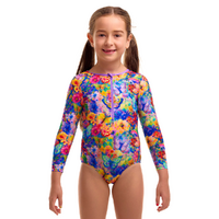 Funkita Toddler Girls Austin Flowers Sun Cover One Piece Swimwear, Toddler Girls One Piece Swimwear