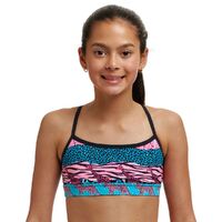 Funkita Girls Wild Things Eco Swim Crop Top - TOP ONLY - SEPARATES, Girls Swimwear