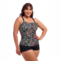 Funkita Women's Copper Cluster Scoop Neck Tankini Top, Women's Swimwear - TOP ONLY