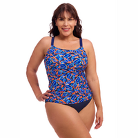 Funkita Women's Leaf Blower Scoop Neck Tankini Top, Women's Swimwear - TOP ONLY
