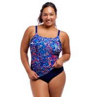 Funkita Women's Mad Cat Scoop Neck Tankini Top, Women's Swimwear - TOP ONLY