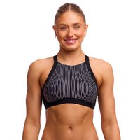FUNKITA Pin Stripe Ladies Hi Light Swim Top, Women's Swimwear - TOP ONLY