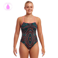 Funkita Women's Spiro Mint  Secure Single Strap One Piece Swimwear, Women's Swimsuit