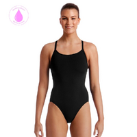 Funkita Women's Still Black  Secure Diamond Back One Piece Swimwear, Women's Swimsuit