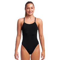 Funkita Girls Still Black Single Strap One Piece Swimwear, Girls Swimsuit