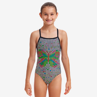 Funkita Girls Snow Flyer Strapped In One Piece Swimwear, Girls One Piece Swimsuit