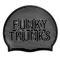 Funky Trunks Silver Lines Swim Cap, Swimming Cap, Silicone Swim Cap