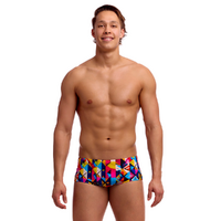 Funky Trunks Men's Broken Blox ECO Classic Swimming Trunk, Mens Swimwear