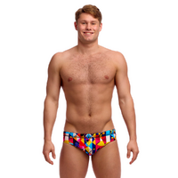Funky Trunks Men's Broken Blox Seamed Brief Swimwear, Men's Swimsuit