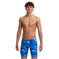 Funky Trunks Boys Fast Training Jammers, Swimming Jammer - Try Blue