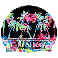 Funky Sunset City Swim Cap, Swimming Cap, Silicone Swim Cap