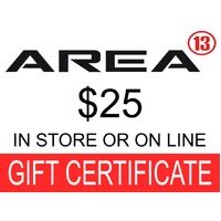 Area13 $25.00 Gift Certificate