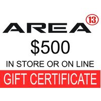 Area13 $500.00 Gift Certificate