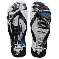 Havaianas Top Print Twin Fin Boys Thongs - Black