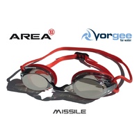 Vorgee Missile Swimming Goggle Silver Mirrored Lens Red, Swimming Goggles