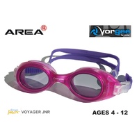Vorgee Voyager Junior Swimming Goggles Pink/Purple Strap, Children's Swimming Goggles