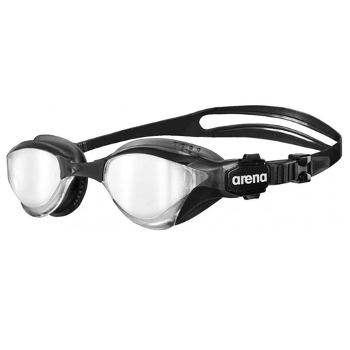 Arena Cobra Tri Mirror Swimming Goggles, Black/Silver - Triathlon Goggle