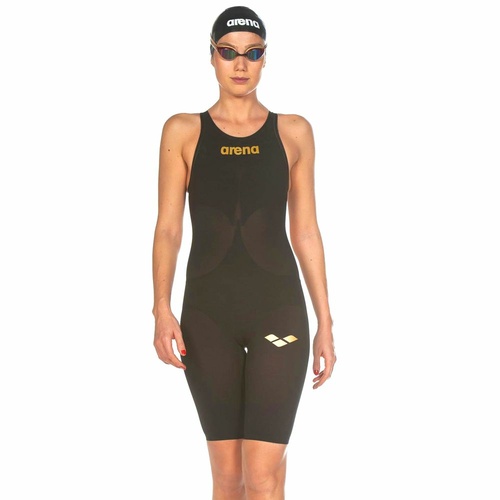 Arena Powerskin Carbon Air ² Closed Back Female Race SuitBlack/ Gold, Fina Approved Swimming Race Suit [Size: 2]