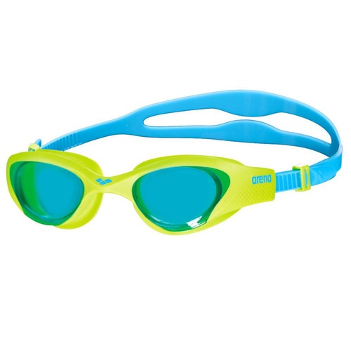 ARENA THE ONE JUNIOR SWIMMING GOGGLES, LIME GREEN / LIGHT BLUE LENS