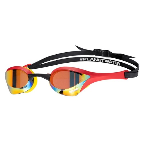 Arena Cobra Ultra Swipe Swimming Goggles Gold-Red,  Racing Swim Goggles