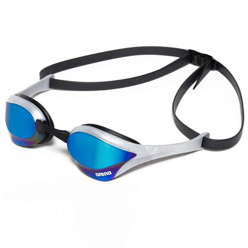 Arena Cobra Ultra Swipe Outdoor Swimming Goggles, Blue Lens - Silver, Racing Swim Goggles