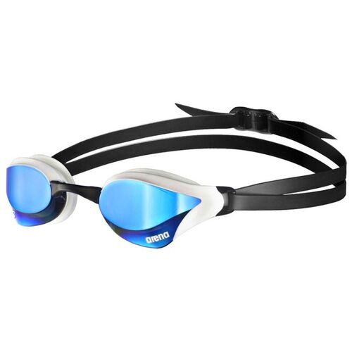 Arena Cobra Core Swipe Mirror Swimming Goggles - Blue & White , Race - Racing Goggles