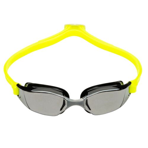 Aquasphere Xceed Titanium Mirror Lens Swimming Goggle - Silver Titanium Mirror Lens - Black/Yellow