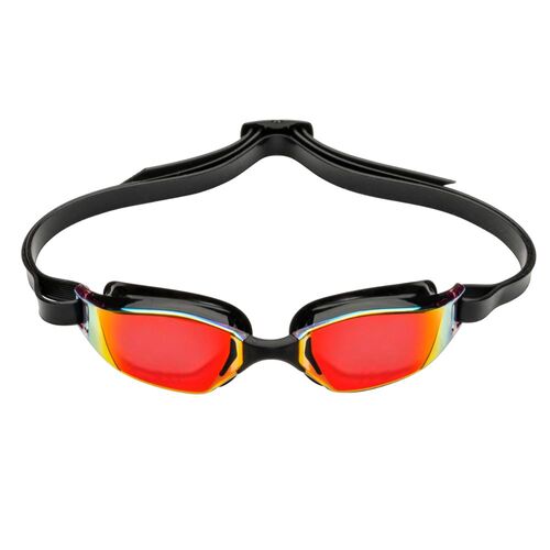 Aquasphere Xceed Titanium Mirror Lens Swimming Goggle - Red Titanium Mirror Lens - Black