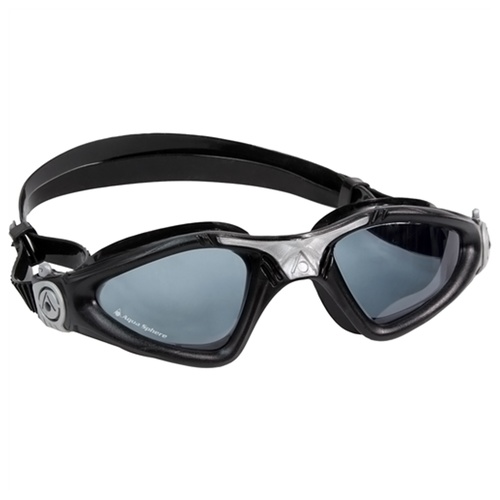 Aqua Sphere Kayenne Swimming Goggles, Smoked Lens - Black Silver, Triathlon Goggle, Training Goggle 
