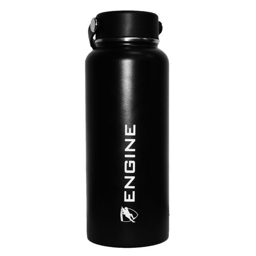 Engine 1 Litre Stainless Steel Drink Bottle - Black, Sports Water Bottle