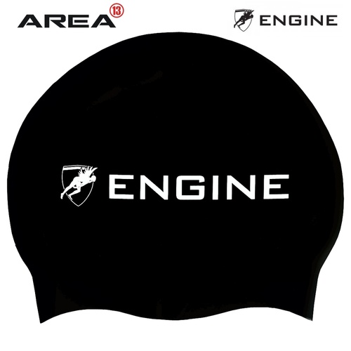 Engine Solid Black Swim Cap, Swimming Cap, Silicone Swim Cap, Swimming Gear