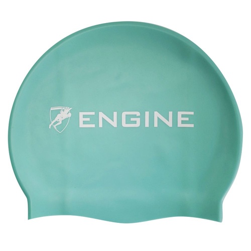 Engine Solid Teal Swim Cap, Swimming Cap, Silicone Swim Cap
