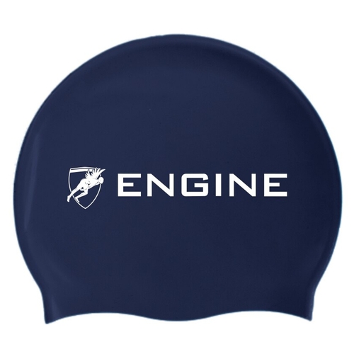 Engine Solid Navy Swim Cap, Swimming Cap, Silicone Swim Cap